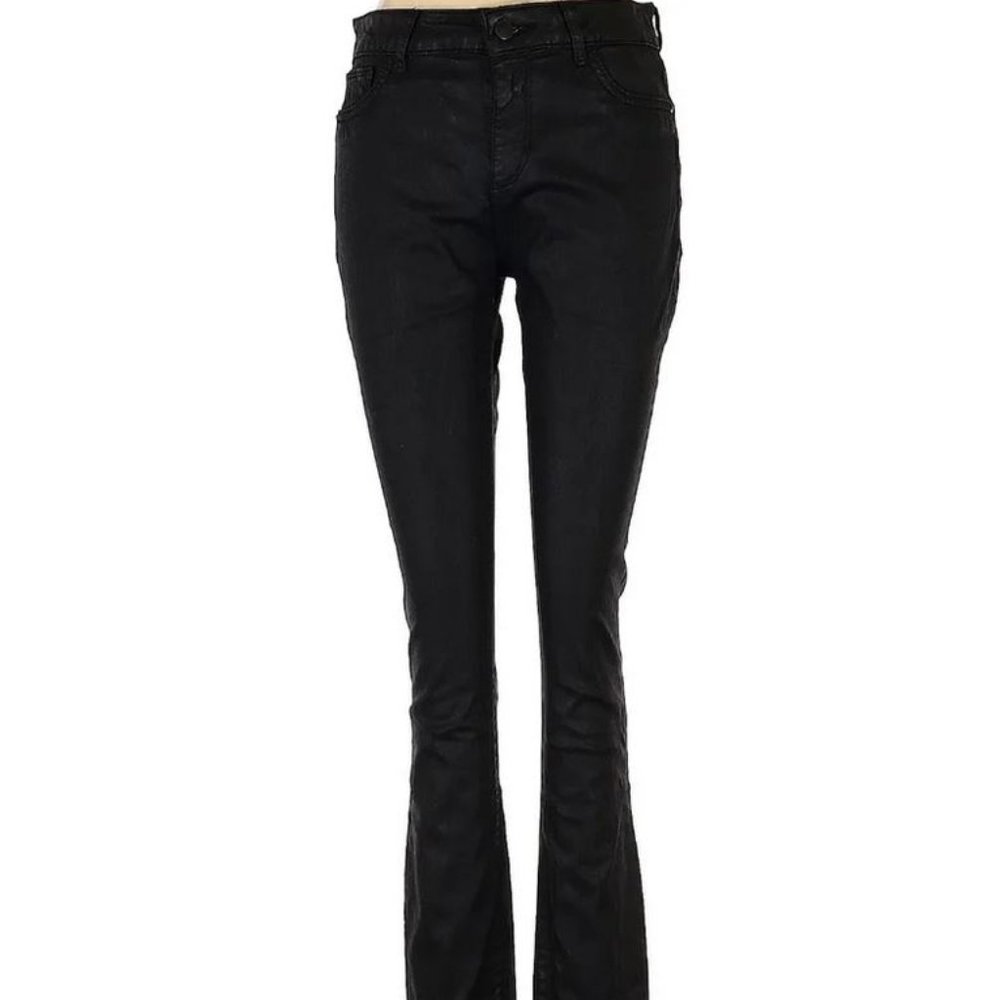 DL1961 Sz 28 Florence mid rise instasculpt skinny Nero black coated jeans